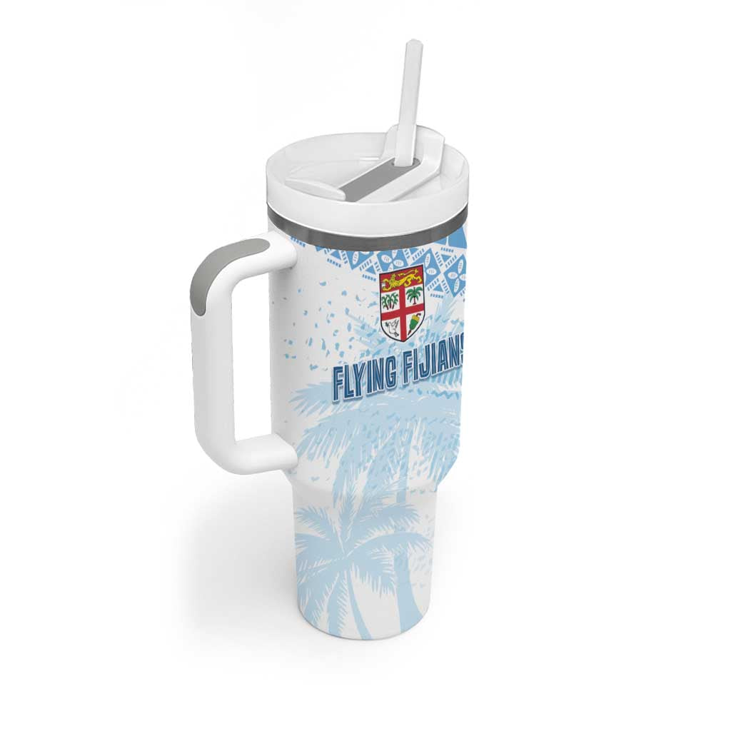 Fiji Rugby Custom Kaiviti Masi Tumbler With Handle Turquoise - Aussie Hoodie