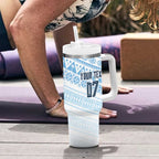 Fiji Rugby Custom Kaiviti Masi Tumbler With Handle Turquoise - Aussie Hoodie
