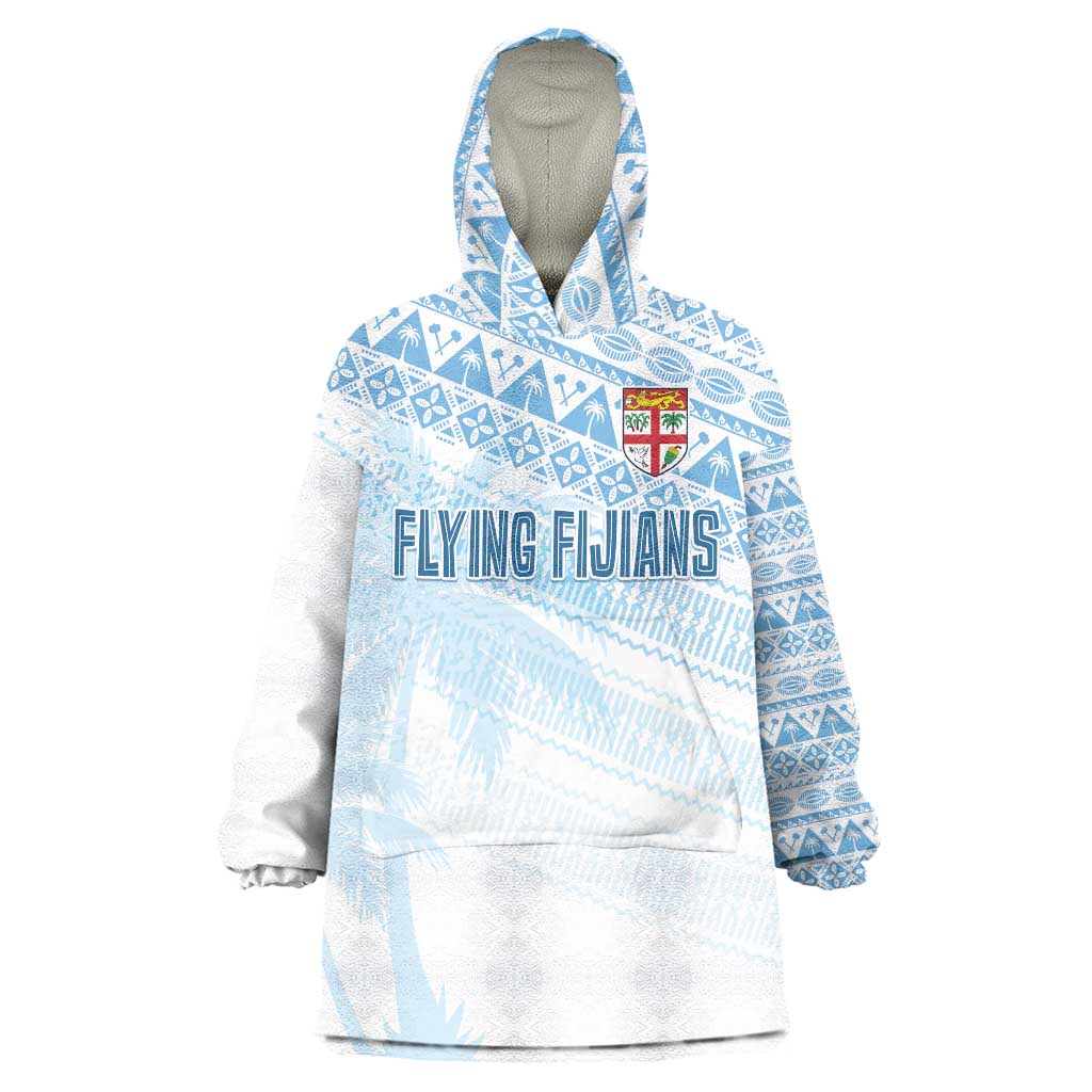 Fiji Rugby Custom Kaiviti Masi Wearable Blanket Hoodie Turquoise - Aussie Hoodie