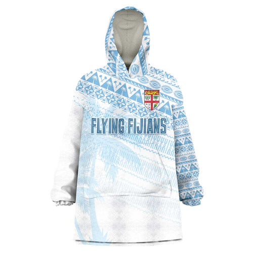 Fiji Rugby Custom Kaiviti Masi Wearable Blanket Hoodie Turquoise - Aussie Hoodie