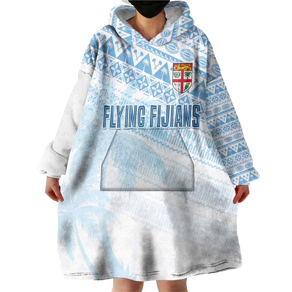 Fiji Rugby Custom Kaiviti Masi Wearable Blanket Hoodie Turquoise - Aussie Hoodie