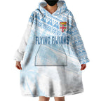 Fiji Rugby Custom Kaiviti Masi Wearable Blanket Hoodie Turquoise - Aussie Hoodie