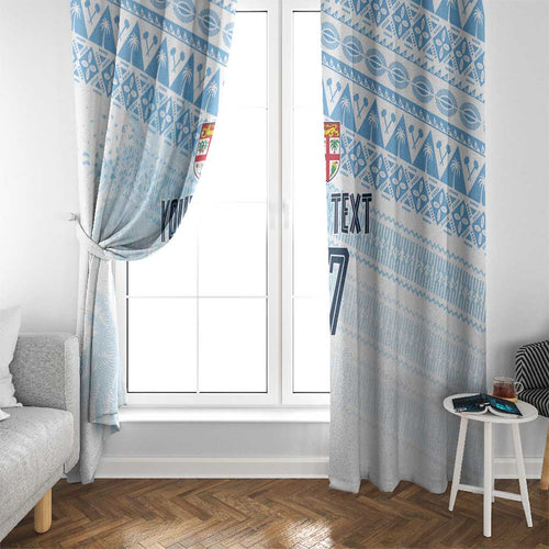 Fiji Rugby Custom Kaiviti Masi Window Curtain Turquoise - Aussie Hoodie