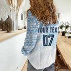 Fiji Rugby Custom Kaiviti Masi Women Casual Shirt Turquoise - Aussie Hoodie