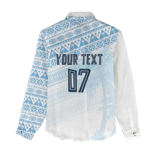 Fiji Rugby Custom Kaiviti Masi Women Casual Shirt Turquoise - Aussie Hoodie