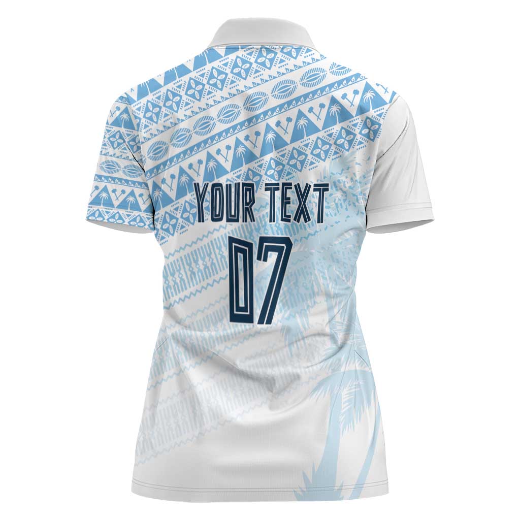 Fiji Rugby Custom Kaiviti Masi Women Polo Shirt Turquoise - Aussie Hoodie