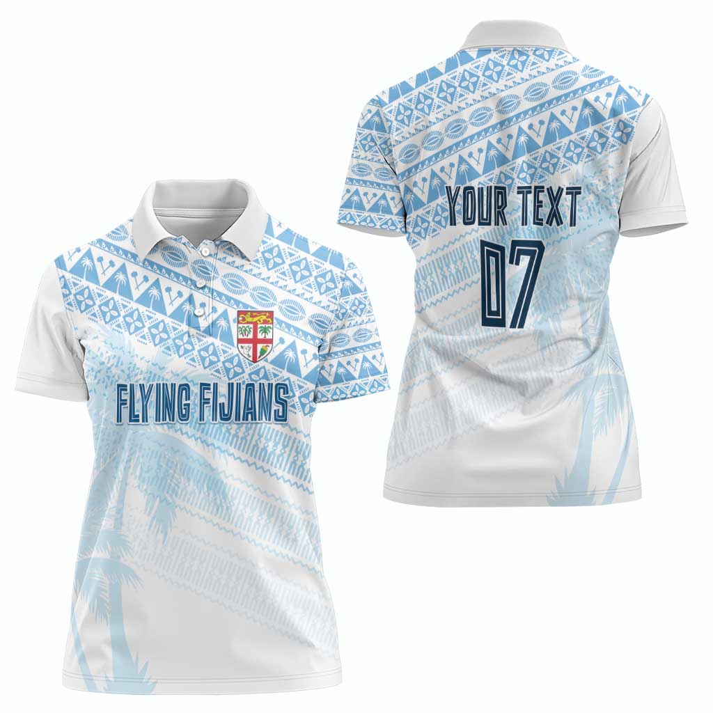Fiji Rugby Custom Kaiviti Masi Women Polo Shirt Turquoise - Aussie Hoodie