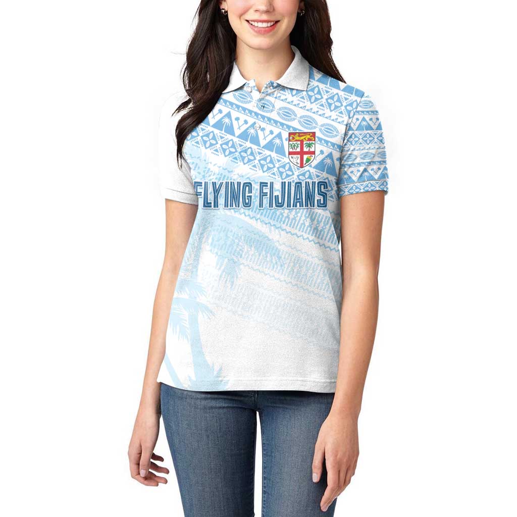 Fiji Rugby Custom Kaiviti Masi Women Polo Shirt Turquoise - Aussie Hoodie