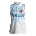 Fiji Rugby Custom Kaiviti Masi Women Sleeveless Polo Shirt Turquoise - Aussie Hoodie
