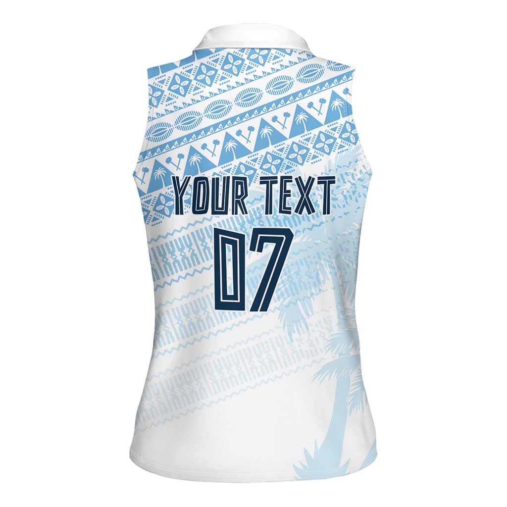 Fiji Rugby Custom Kaiviti Masi Women Sleeveless Polo Shirt Turquoise - Aussie Hoodie
