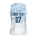 Fiji Rugby Custom Kaiviti Masi Women Sleeveless Polo Shirt Turquoise - Aussie Hoodie