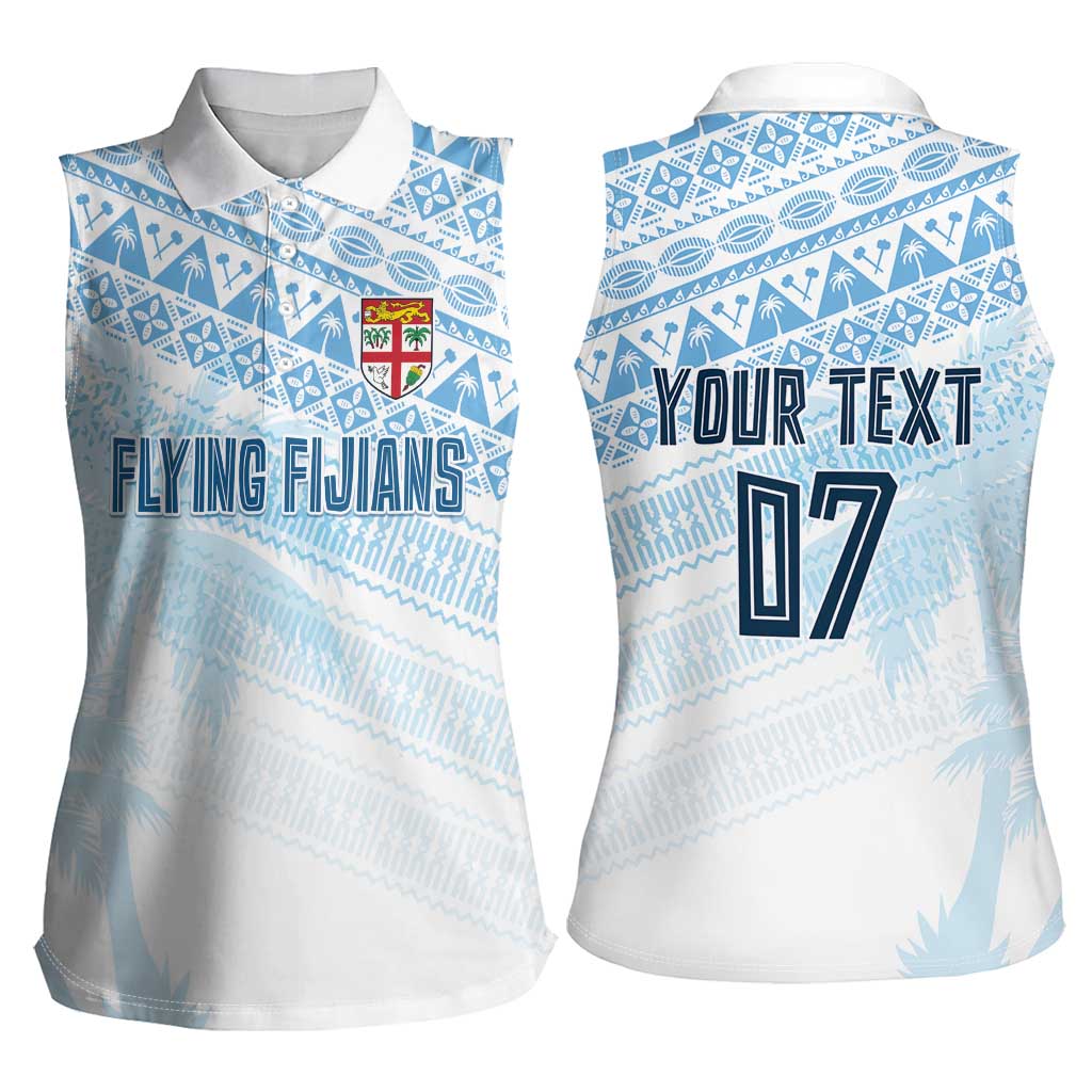 Fiji Rugby Custom Kaiviti Masi Women Sleeveless Polo Shirt Turquoise - Aussie Hoodie