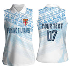 Fiji Rugby Custom Kaiviti Masi Women Sleeveless Polo Shirt Turquoise - Aussie Hoodie