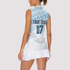 Fiji Rugby Custom Kaiviti Masi Women Sleeveless Polo Shirt Turquoise - Aussie Hoodie