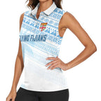 Fiji Rugby Custom Kaiviti Masi Women Sleeveless Polo Shirt Turquoise - Aussie Hoodie