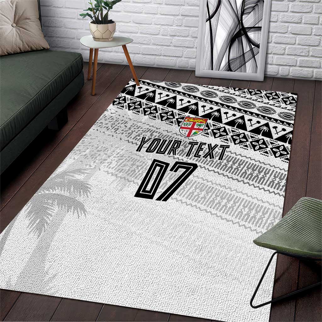 Fiji Rugby Custom Kaiviti Masi Area Rug Black - Aussie Hoodie