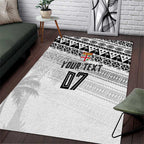 Fiji Rugby Custom Kaiviti Masi Area Rug Black - Aussie Hoodie