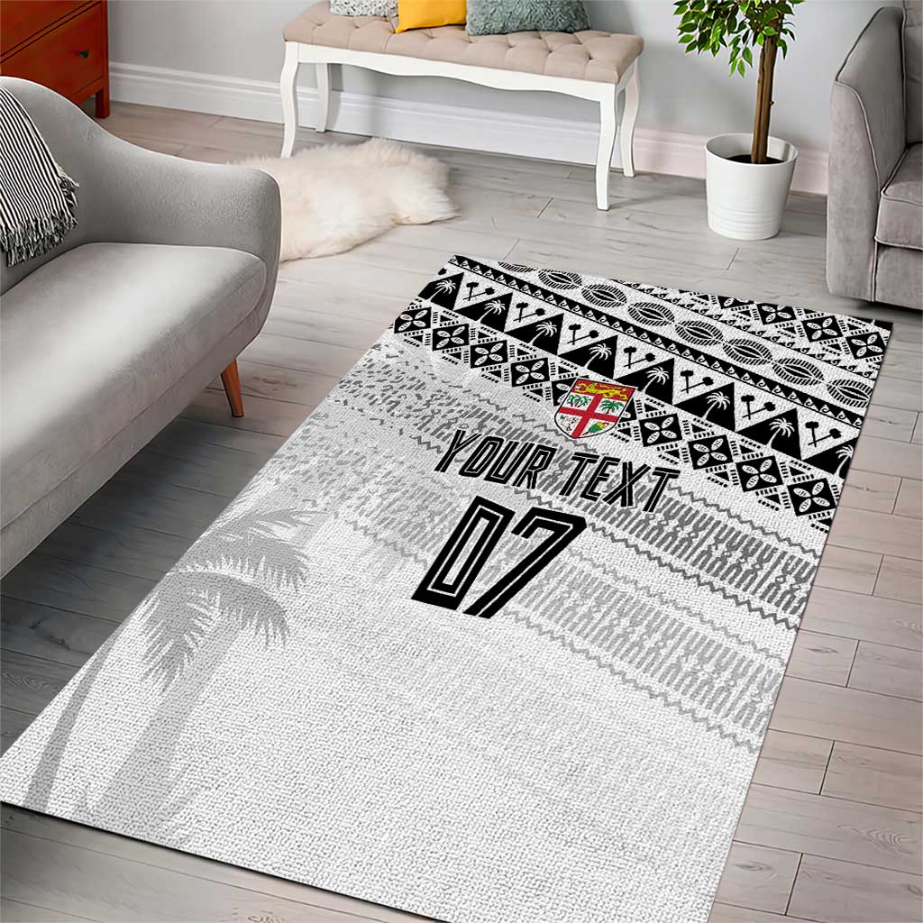Fiji Rugby Custom Kaiviti Masi Area Rug Black - Aussie Hoodie