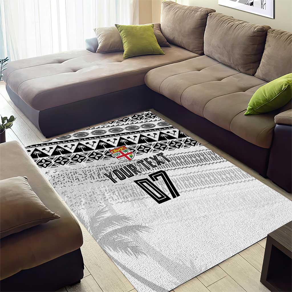 Fiji Rugby Custom Kaiviti Masi Area Rug Black - Aussie Hoodie