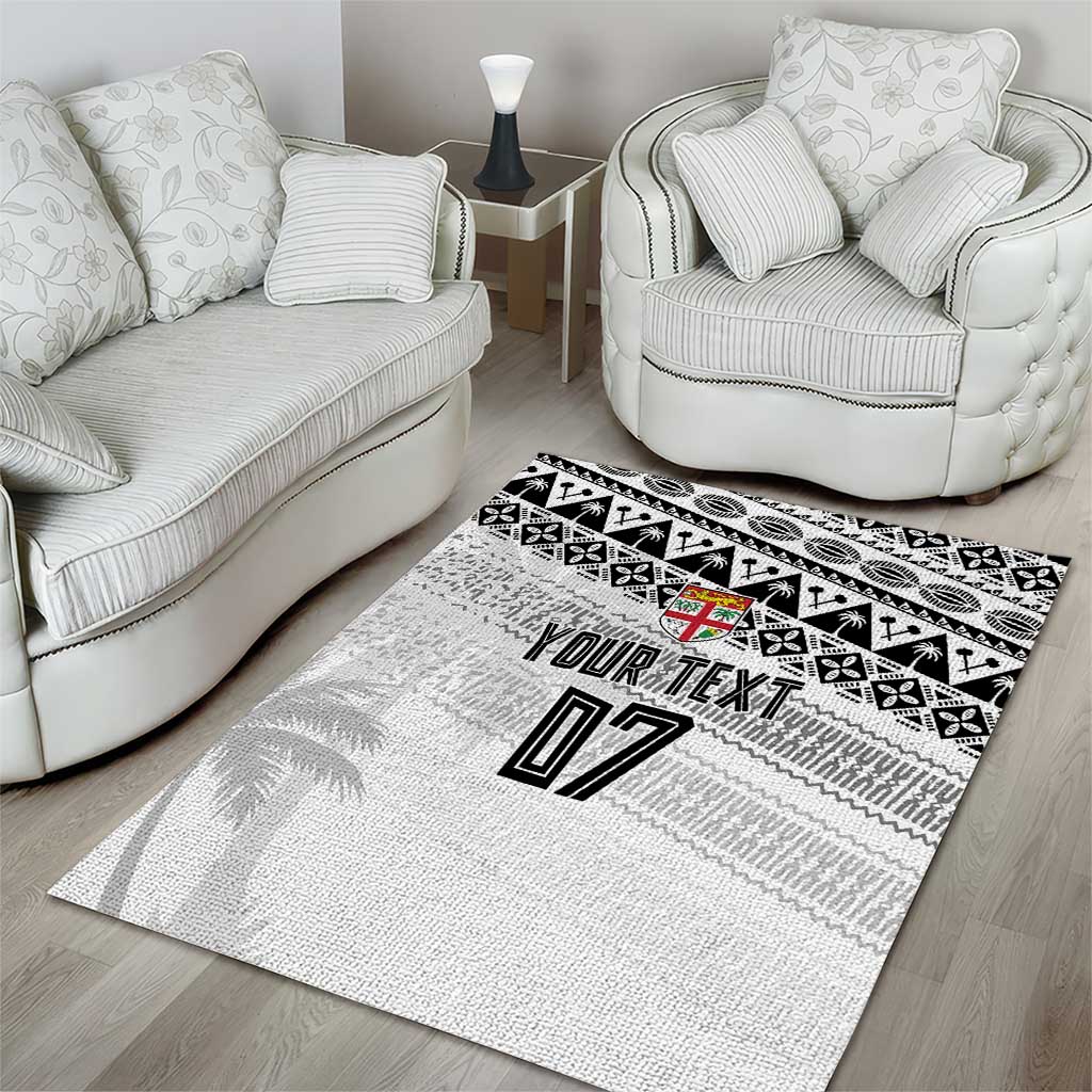 Fiji Rugby Custom Kaiviti Masi Area Rug Black - Aussie Hoodie