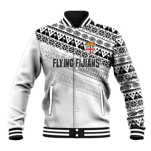 Fiji Rugby Custom Kaiviti Masi Baseball Jacket Black - Aussie Hoodie