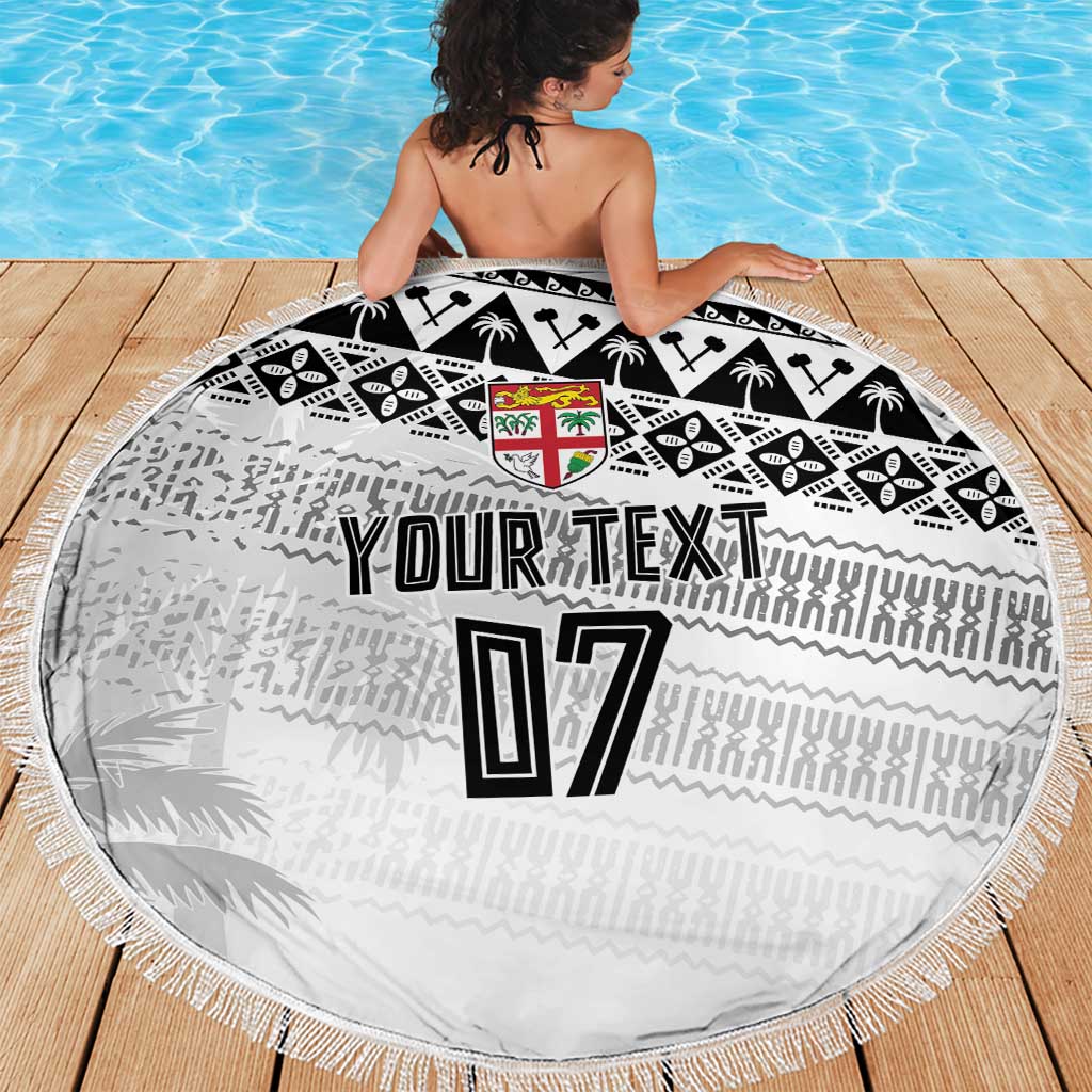 Fiji Rugby Custom Kaiviti Masi Beach Blanket Black - Aussie Hoodie