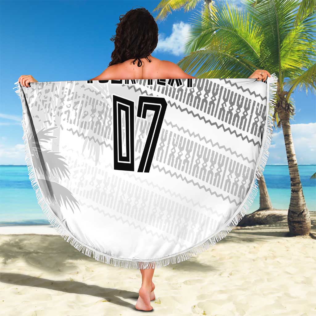 Fiji Rugby Custom Kaiviti Masi Beach Blanket Black - Aussie Hoodie