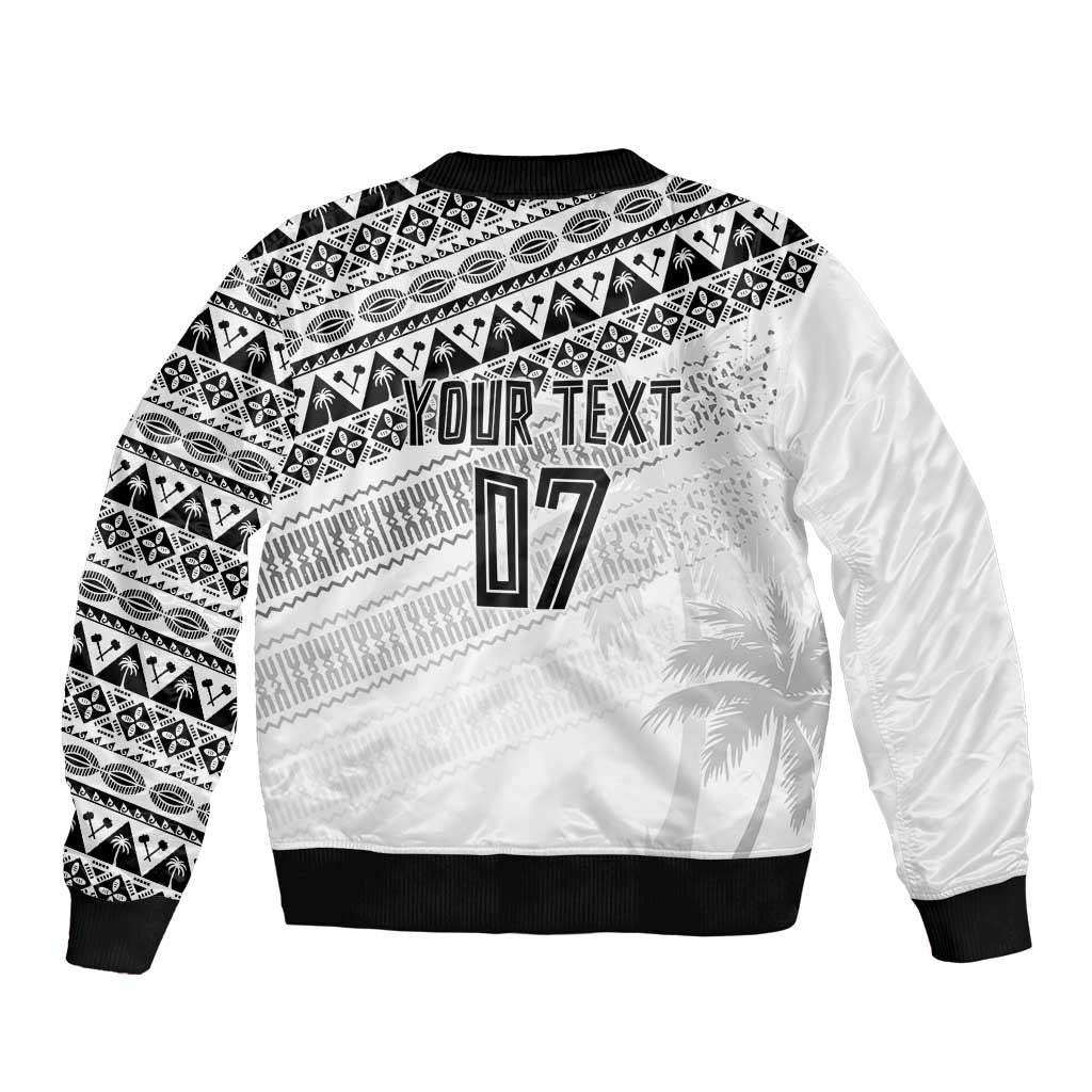 Fiji Rugby Custom Kaiviti Masi Bomber Jacket Black - Aussie Hoodie