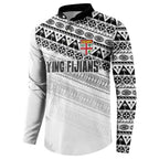 Fiji Rugby Custom Kaiviti Masi Button Sweatshirt Black - Aussie Hoodie