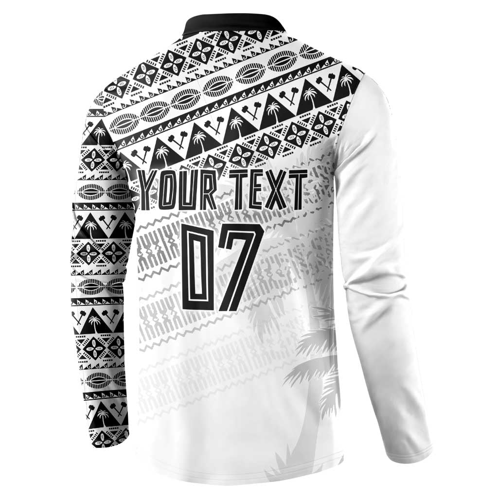 Fiji Rugby Custom Kaiviti Masi Button Sweatshirt Black - Aussie Hoodie