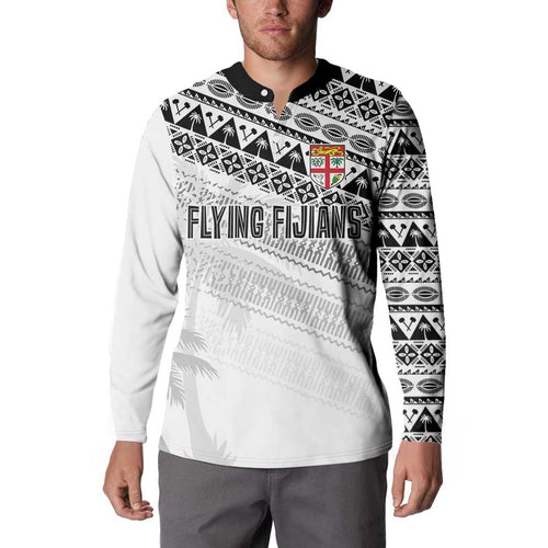 Fiji Rugby Custom Kaiviti Masi Button Sweatshirt Black - Aussie Hoodie