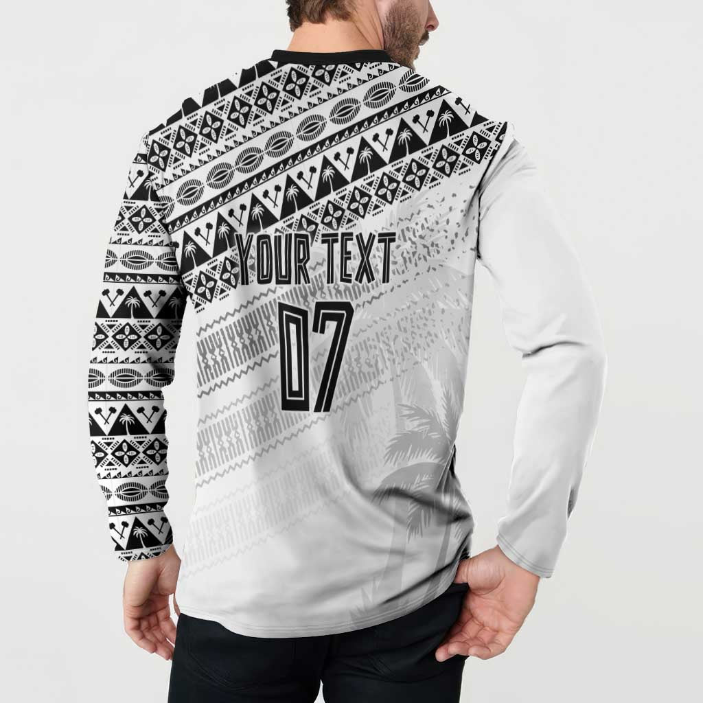 Fiji Rugby Custom Kaiviti Masi Button Sweatshirt Black - Aussie Hoodie