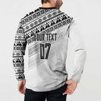 Fiji Rugby Custom Kaiviti Masi Button Sweatshirt Black - Aussie Hoodie