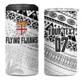 Fiji Rugby Custom Kaiviti Masi 4 in 1 Can Cooler Tumbler Black - Aussie Hoodie
