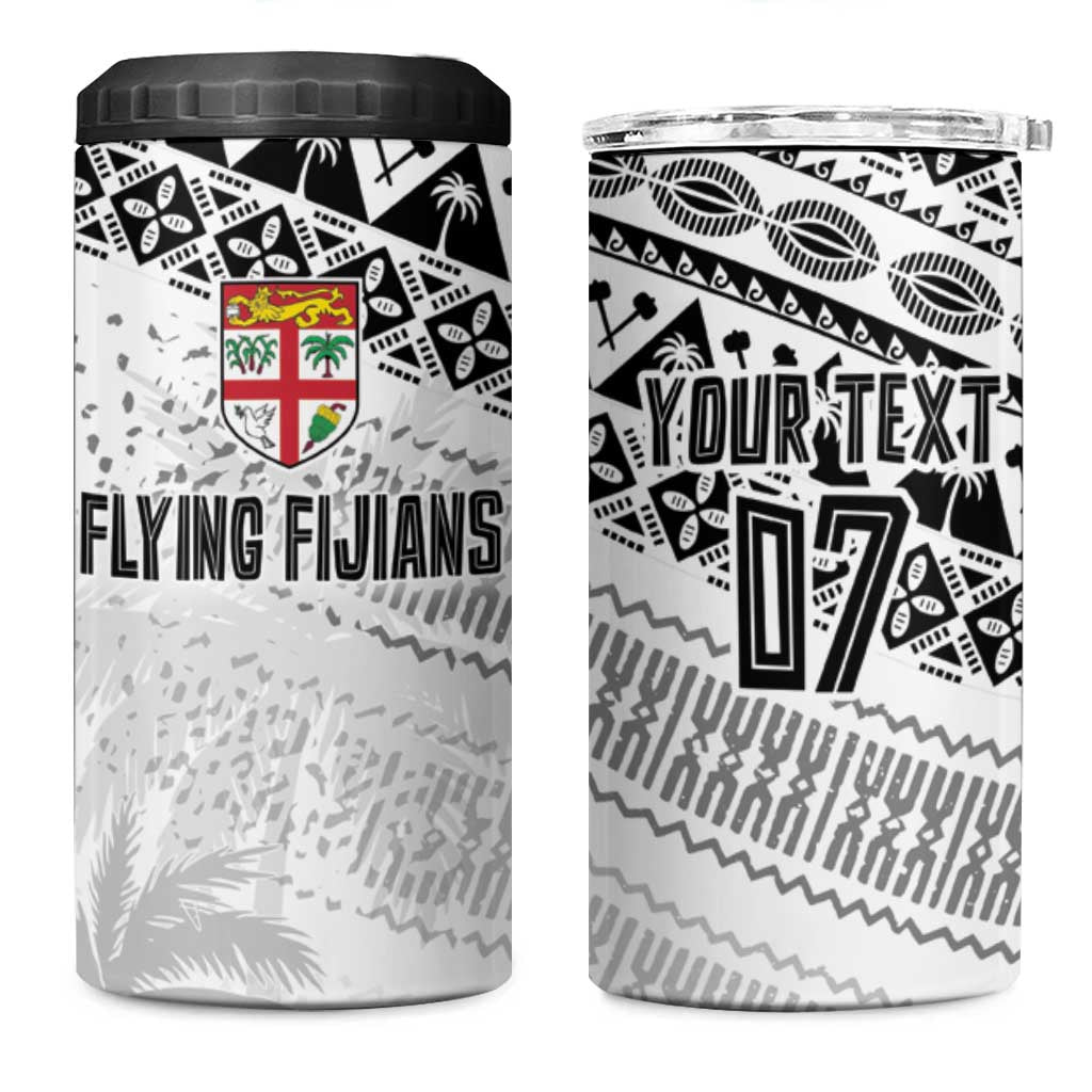 Fiji Rugby Custom Kaiviti Masi 4 in 1 Can Cooler Tumbler Black - Aussie Hoodie