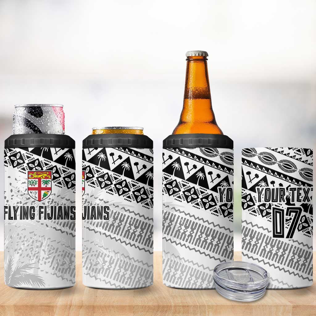 Fiji Rugby Custom Kaiviti Masi 4 in 1 Can Cooler Tumbler Black - Aussie Hoodie