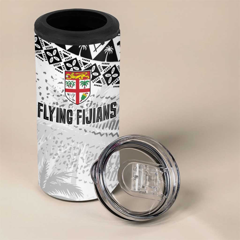Fiji Rugby Custom Kaiviti Masi 4 in 1 Can Cooler Tumbler Black - Aussie Hoodie