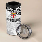 Fiji Rugby Custom Kaiviti Masi 4 in 1 Can Cooler Tumbler Black - Aussie Hoodie