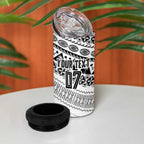 Fiji Rugby Custom Kaiviti Masi 4 in 1 Can Cooler Tumbler Black - Aussie Hoodie