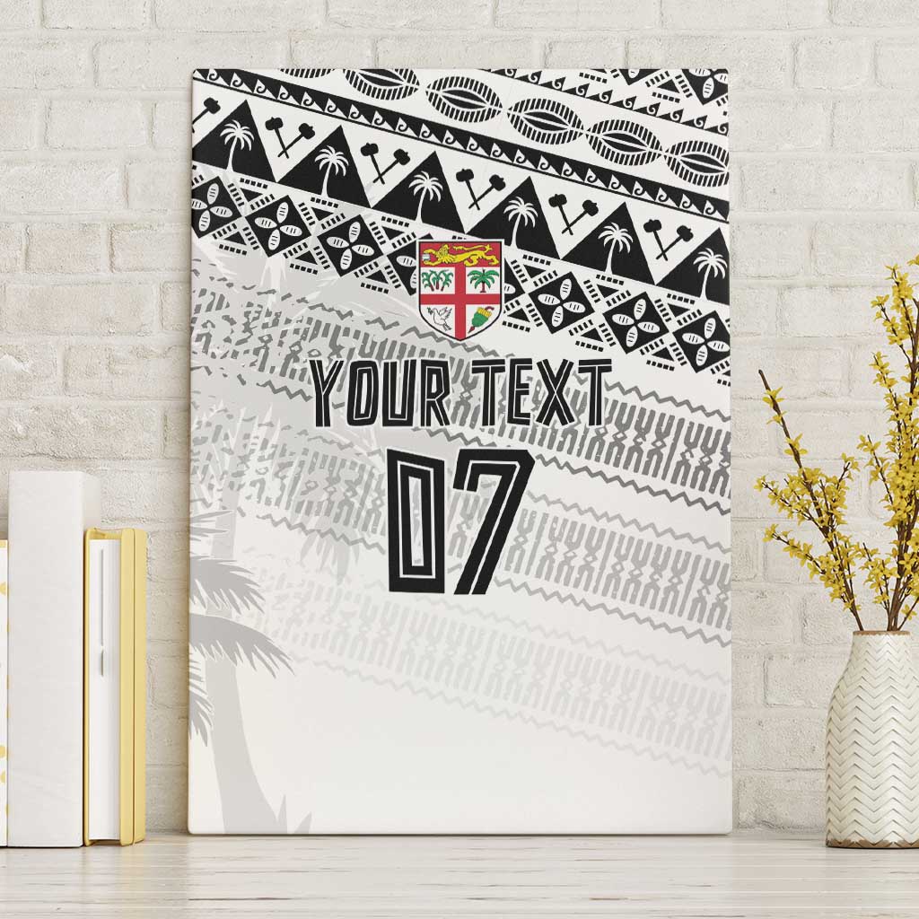 Fiji Rugby Custom Kaiviti Masi Canvas Wall Art Black - Aussie Hoodie