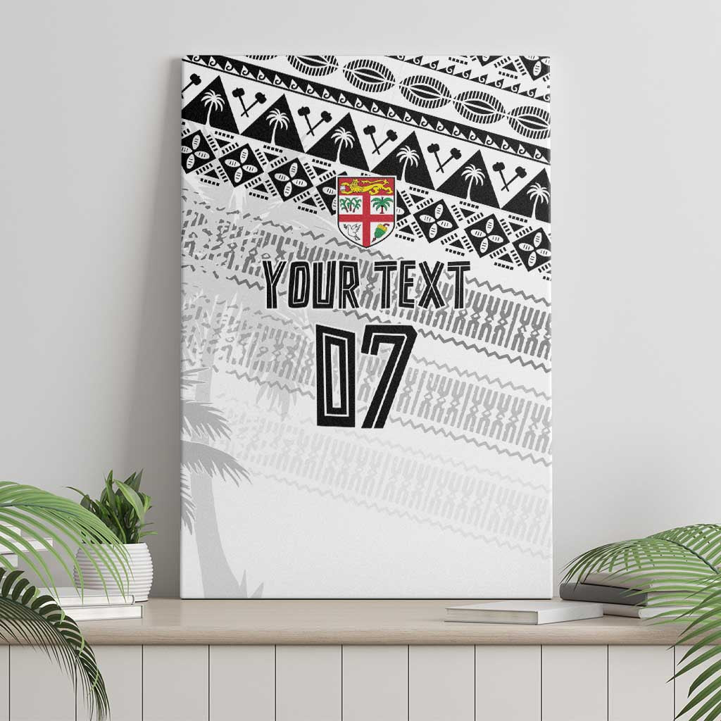 Fiji Rugby Custom Kaiviti Masi Canvas Wall Art Black - Aussie Hoodie