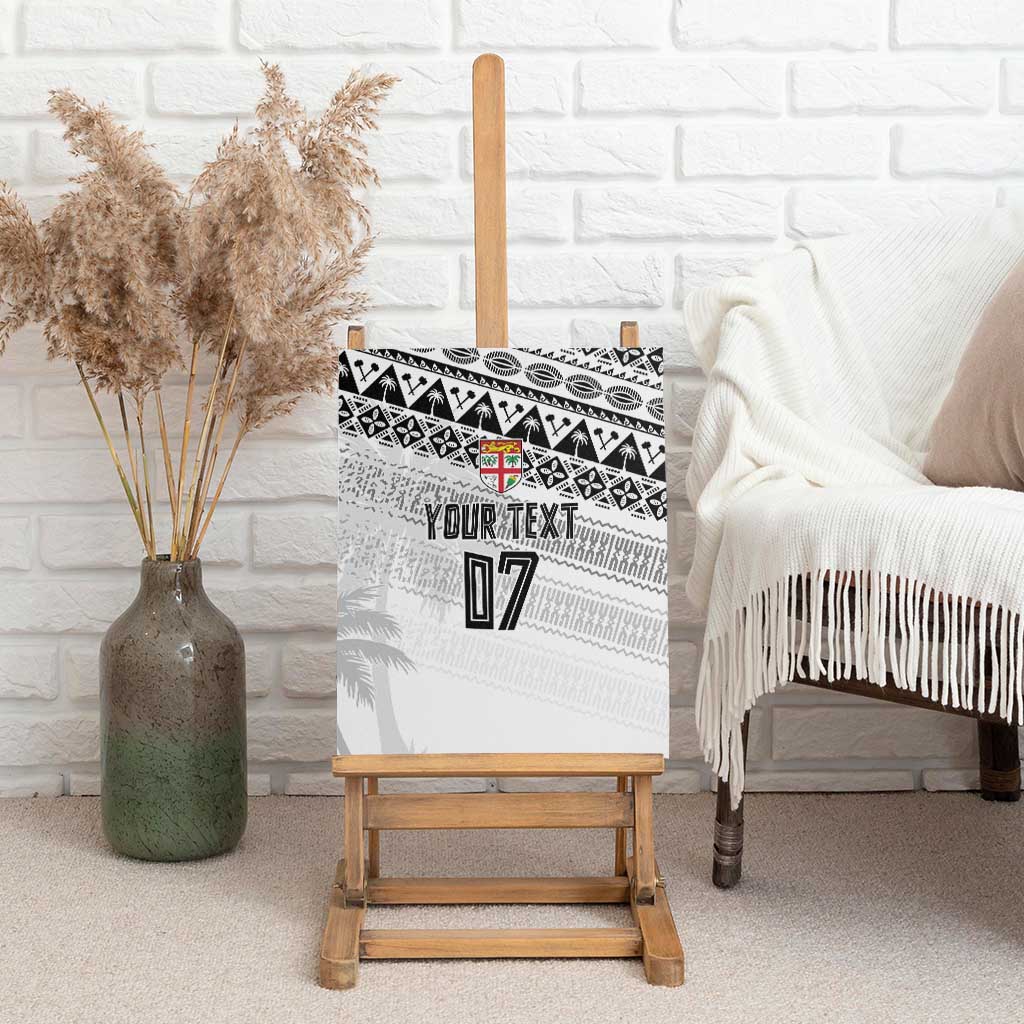 Fiji Rugby Custom Kaiviti Masi Canvas Wall Art Black - Aussie Hoodie