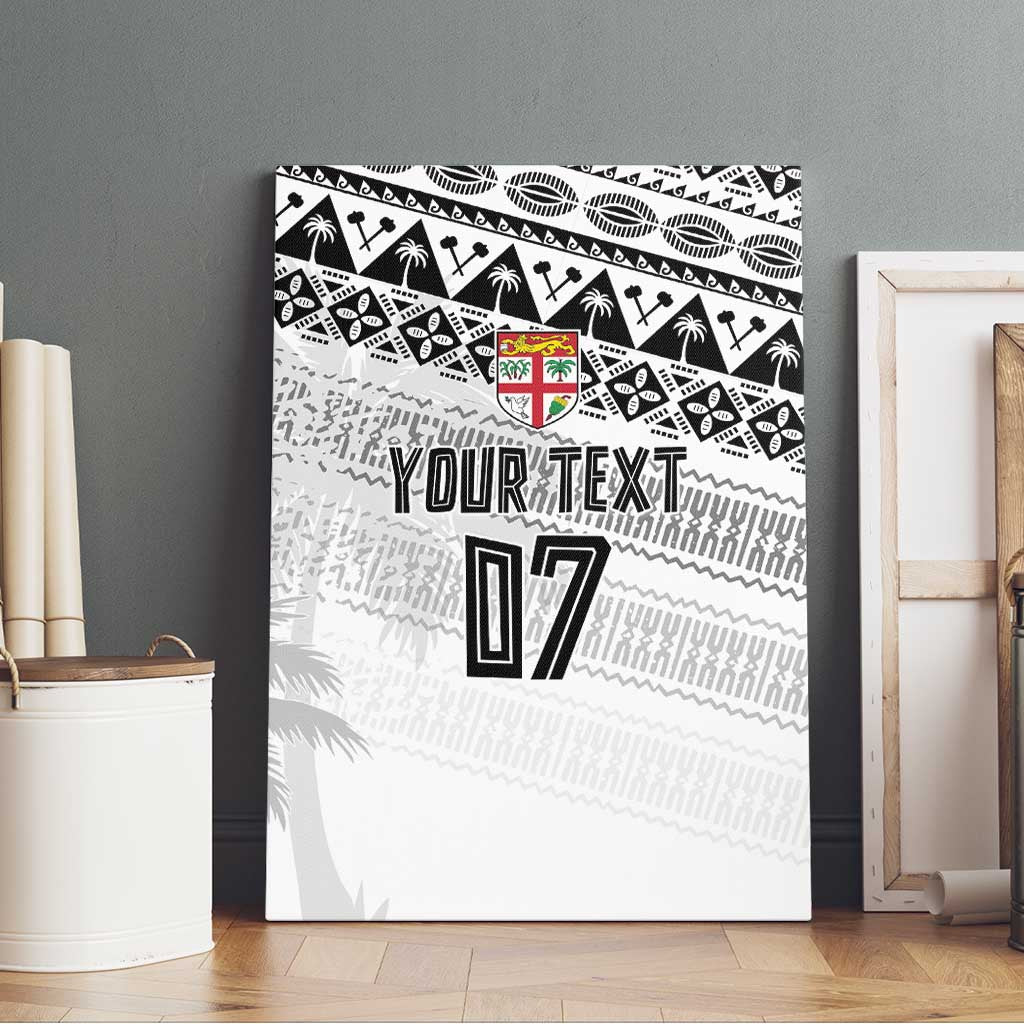 Fiji Rugby Custom Kaiviti Masi Canvas Wall Art Black - Aussie Hoodie
