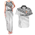 Fiji Rugby Custom Kaiviti Masi Couples Matching Tank Maxi Dress and Hawaiian Shirt Black - Aussie Hoodie
