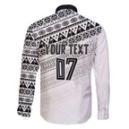 Fiji Rugby Custom Kaiviti Masi Family Matching Long Sleeve Bodycon Dress and Hawaiian Shirt Black - Aussie Hoodie