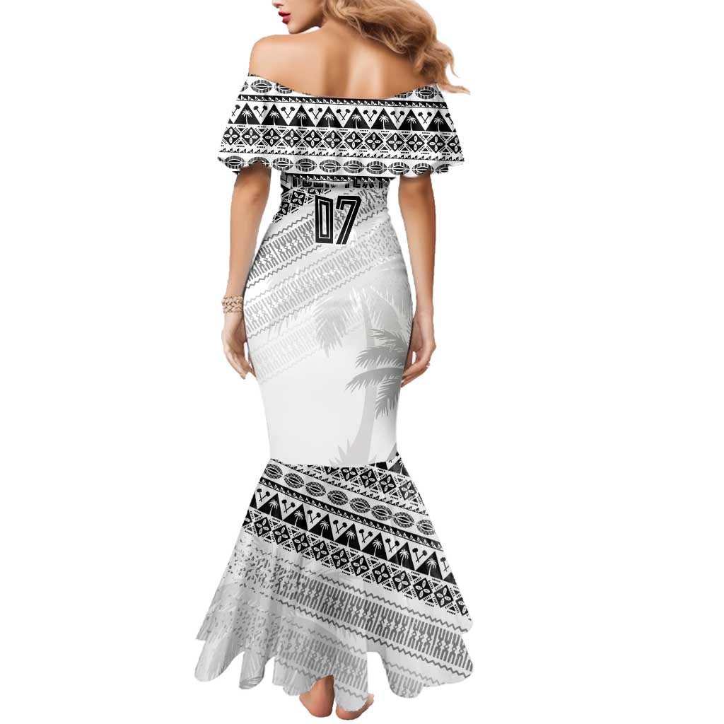 Fiji Rugby Custom Kaiviti Masi Family Matching Mermaid Dress and Hawaiian Shirt Black - Aussie Hoodie