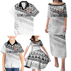 Fiji Rugby Custom Kaiviti Masi Family Matching Puletasi and Hawaiian Shirt Black - Aussie Hoodie