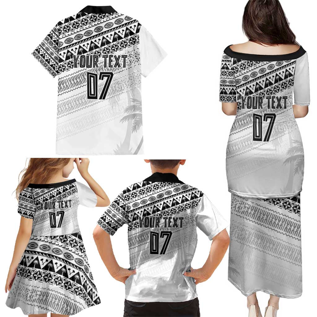 Fiji Rugby Custom Kaiviti Masi Family Matching Puletasi and Hawaiian Shirt Black - Aussie Hoodie