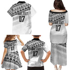 Fiji Rugby Custom Kaiviti Masi Family Matching Puletasi and Hawaiian Shirt Black - Aussie Hoodie
