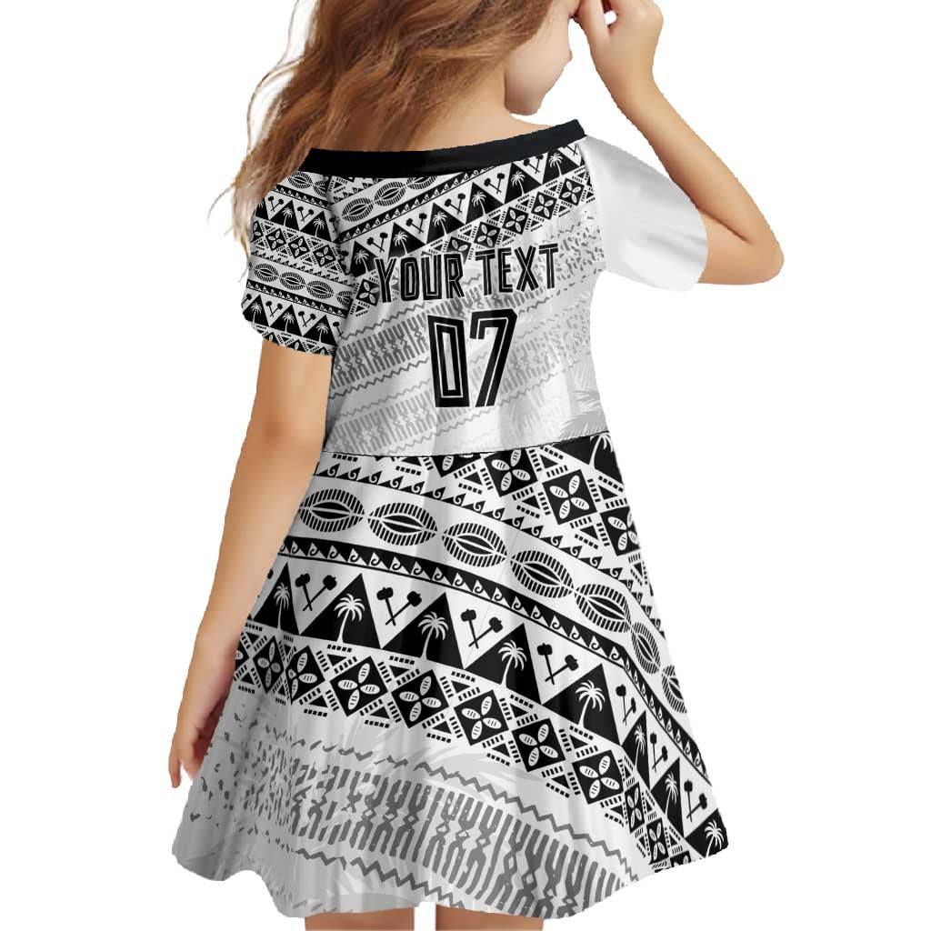 Fiji Rugby Custom Kaiviti Masi Family Matching Short Sleeve Bodycon Dress and Hawaiian Shirt Black - Aussie Hoodie